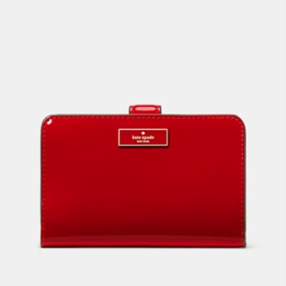 Kate Spade Bridget Patent Medium Compact Bifold Wallet NWT - Picture 1 of 3
